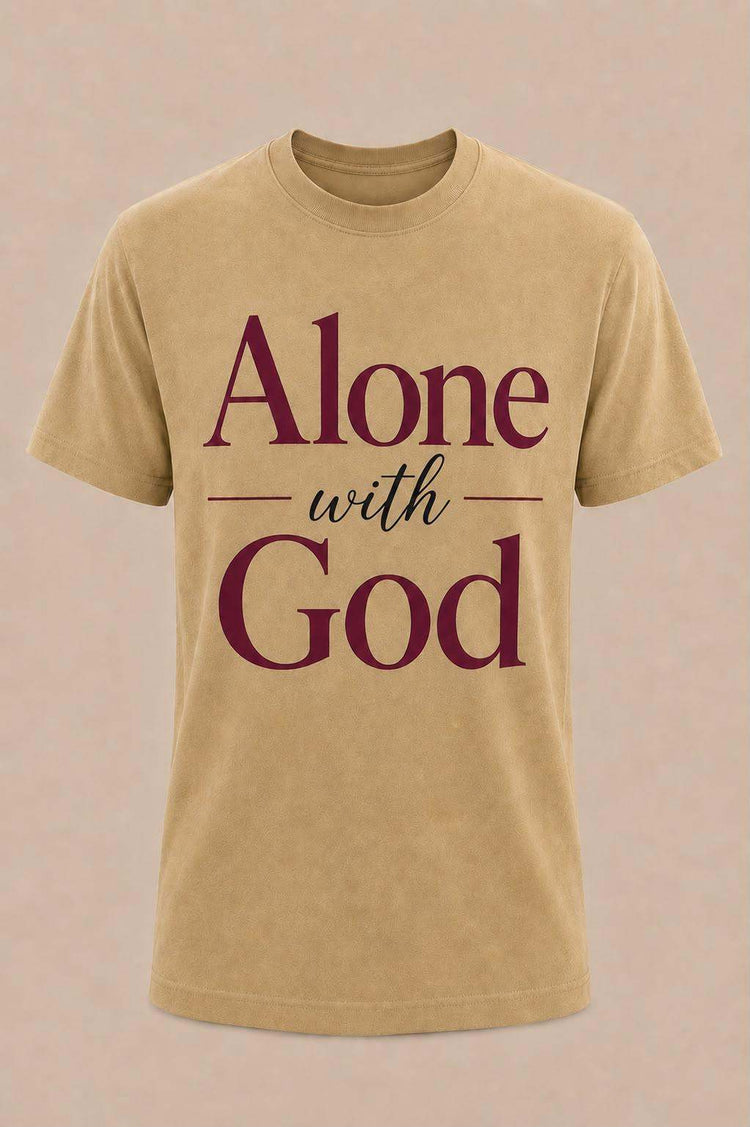 Black Alone With God T-shirt by Watchful Women Ministry featuring a simple, comfortable design with spiritual message.