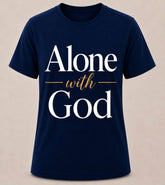 White "Alone With God" T-shirt by Watchful Women Ministry, featuring a simple and comfortable design for women.