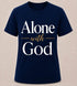 White "Alone With God" T-shirt by Watchful Women Ministry, featuring a simple and comfortable design for women.