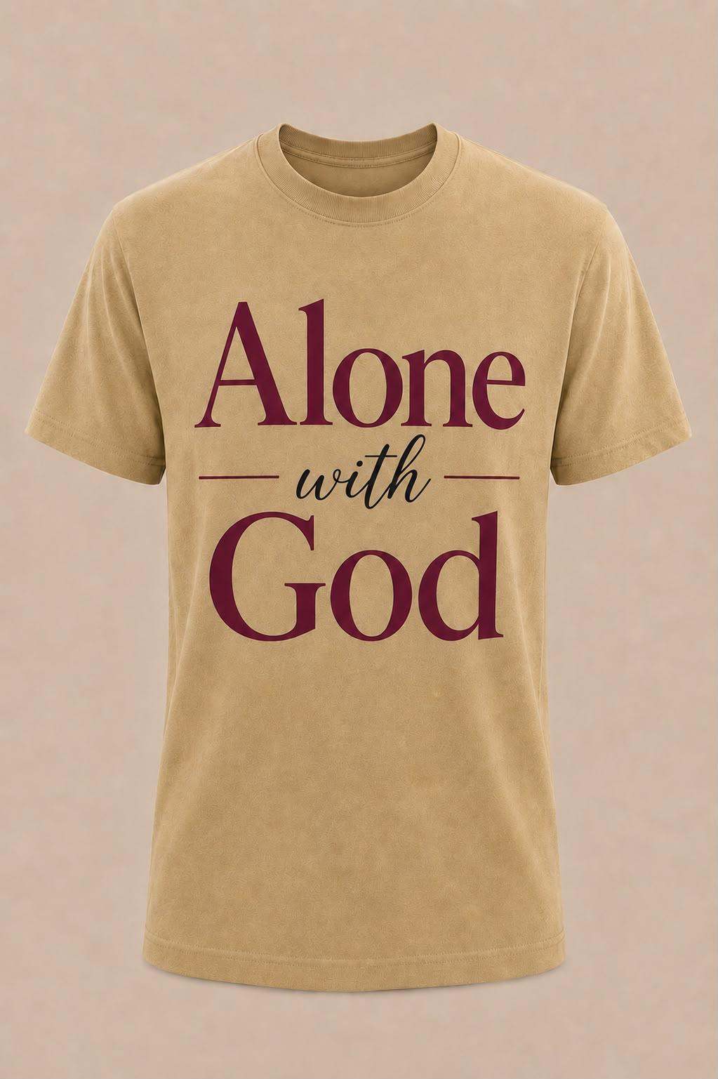 Black Alone With God T-shirt by Watchful Women Ministry featuring a simple, comfortable design with spiritual message.