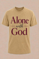 Black Alone With God T-shirt by Watchful Women Ministry featuring a simple, comfortable design with spiritual message.